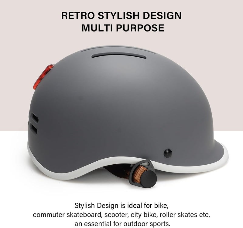 EXCLUSKY Bike Helmet for Adults,Adjustable Cycling Helmet for Men & Women Safety Certified Bicycle Helmet for Commuting, Road Biking, Skating with USB Rechargeable Rear Light - Image 4